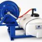 Raised reel for easy access.  Heavy duty construction for many years of reliable service.